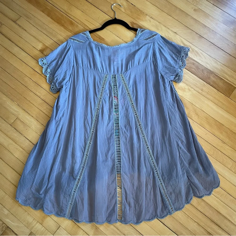 JOHNNY WAS Vara Blouse Top Cupra Rayon Embroidered Cut Out Ladder Lace Boho - Picture 9 of 15